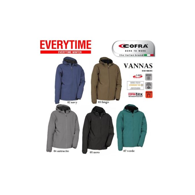 Giacca Da Lavoro COFRA VANNAS Softshell Antivento In Diverse Colorazioni