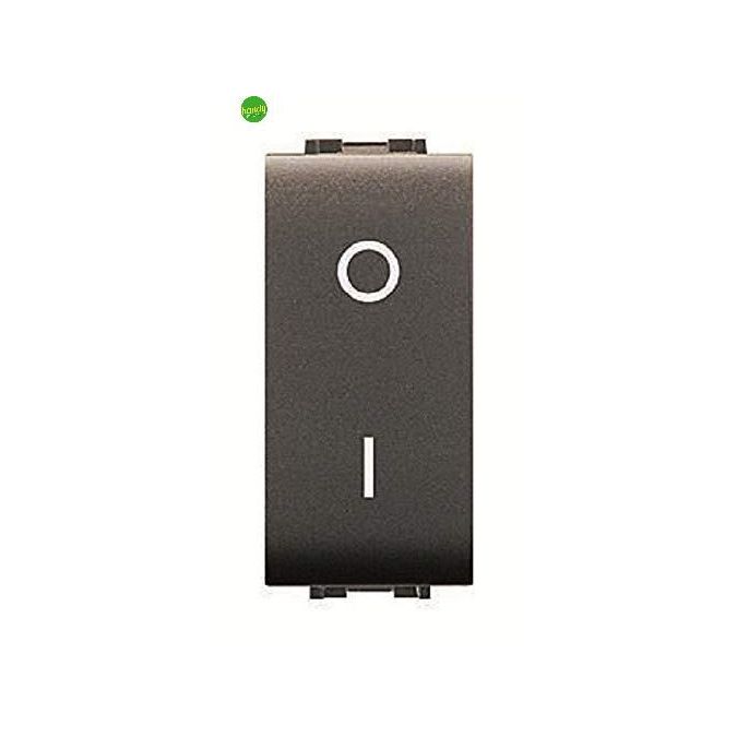 ELETTROCANALI - Interruttore Bipolare Mylife 16A Nero Compatibile Bticino Livinglight